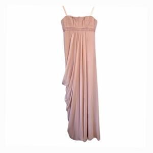 NWT BCBGMAXAZRIA Strapless Chiffon Formal Long Pink Dress | 2
